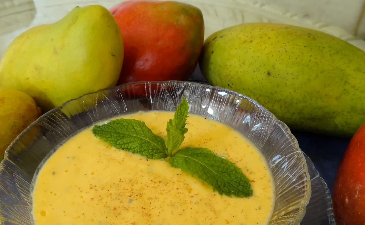 Mango Soup with Mint and Chili Pepper