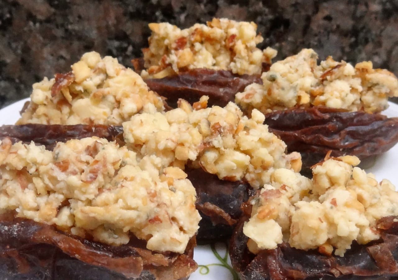 Blue Cheese and Almond Stuffed Dates