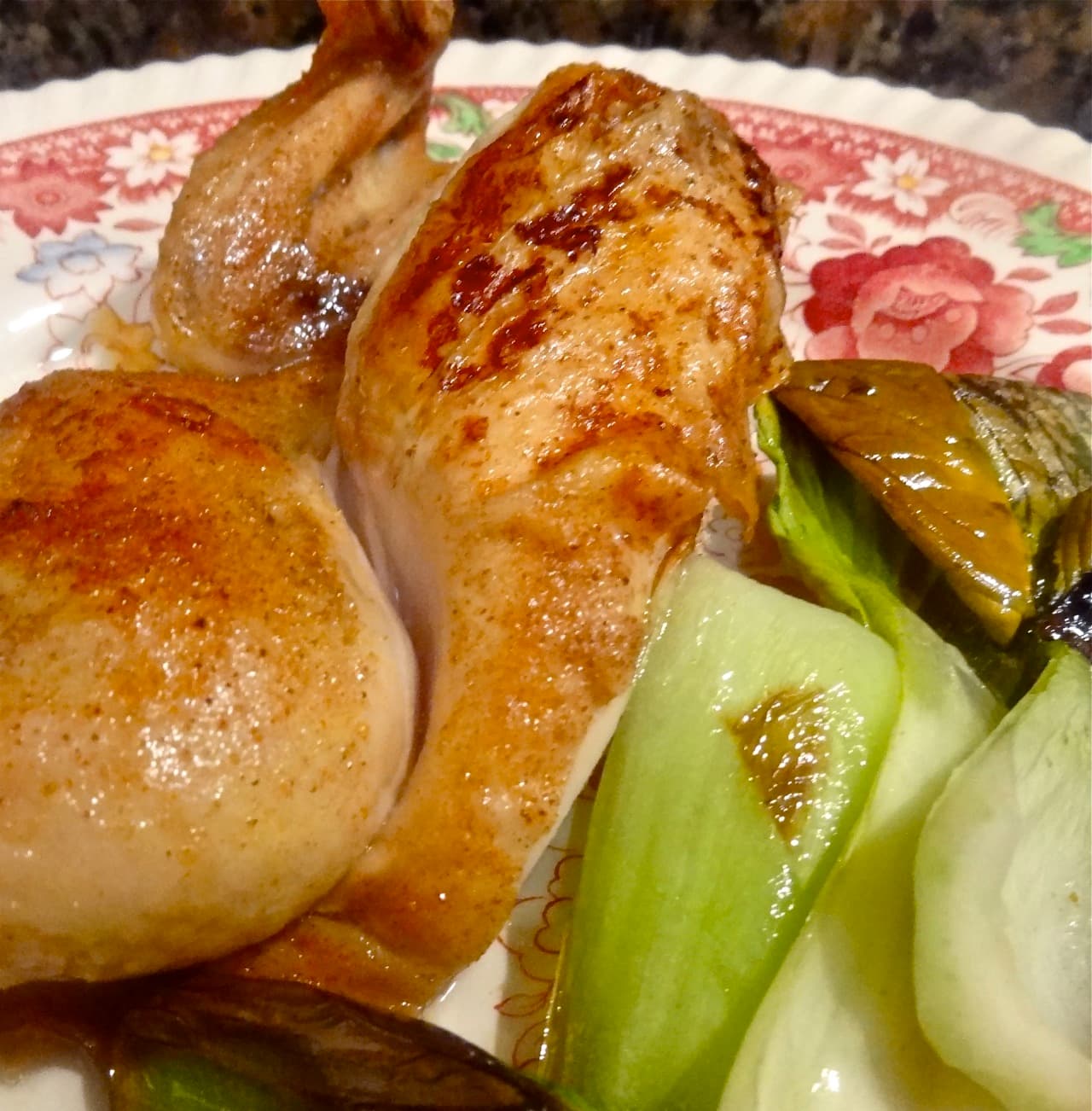 Roasted Cornish Hens with Baharat and Mango