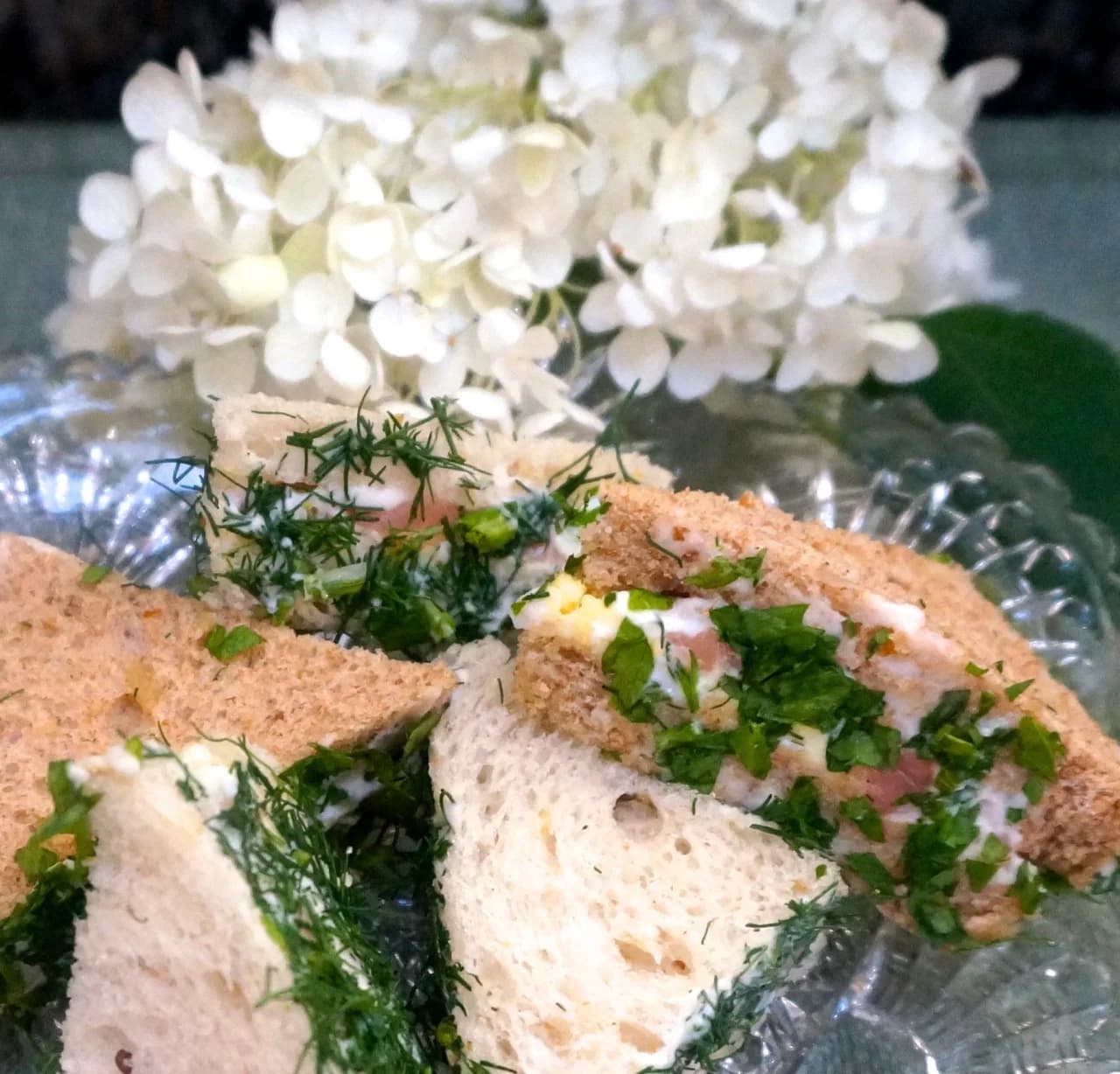 Smoked Salmon and Egg Salad Tea Sandwiches