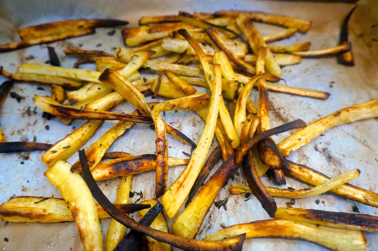 Roasted Parsnips with Garlic, Thyme, Lemon and Cumin