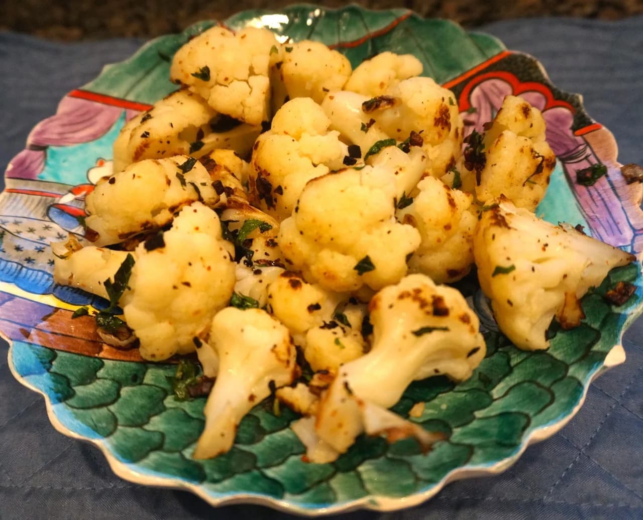 Sauteed Cauliflower with Scallions, Aleppo Pepper and Mint