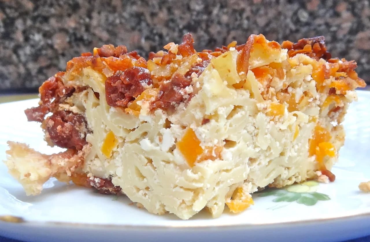 Almond Crusted Winter Squash and Noodle Kugel
