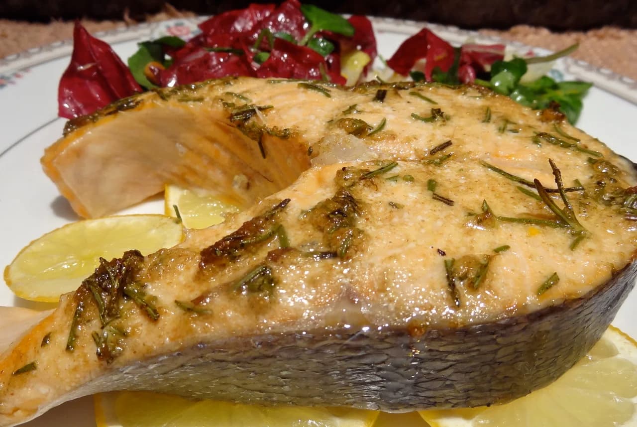 Roasted Salmon with Lemon, Rosemary and Coriande