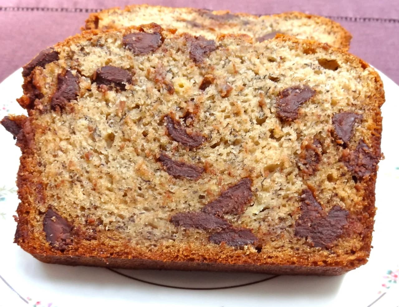 Banana Bread with Coconut Oil, Chocolate Chips and Kefir