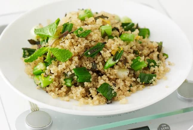 Sautéed Quinoa with Scallions and Mint