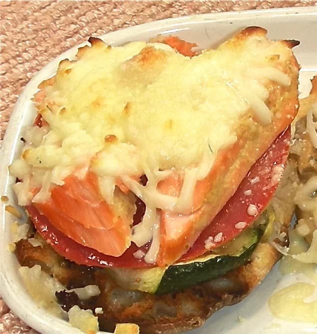 Salmon Zucchini Melts with Dill Butter