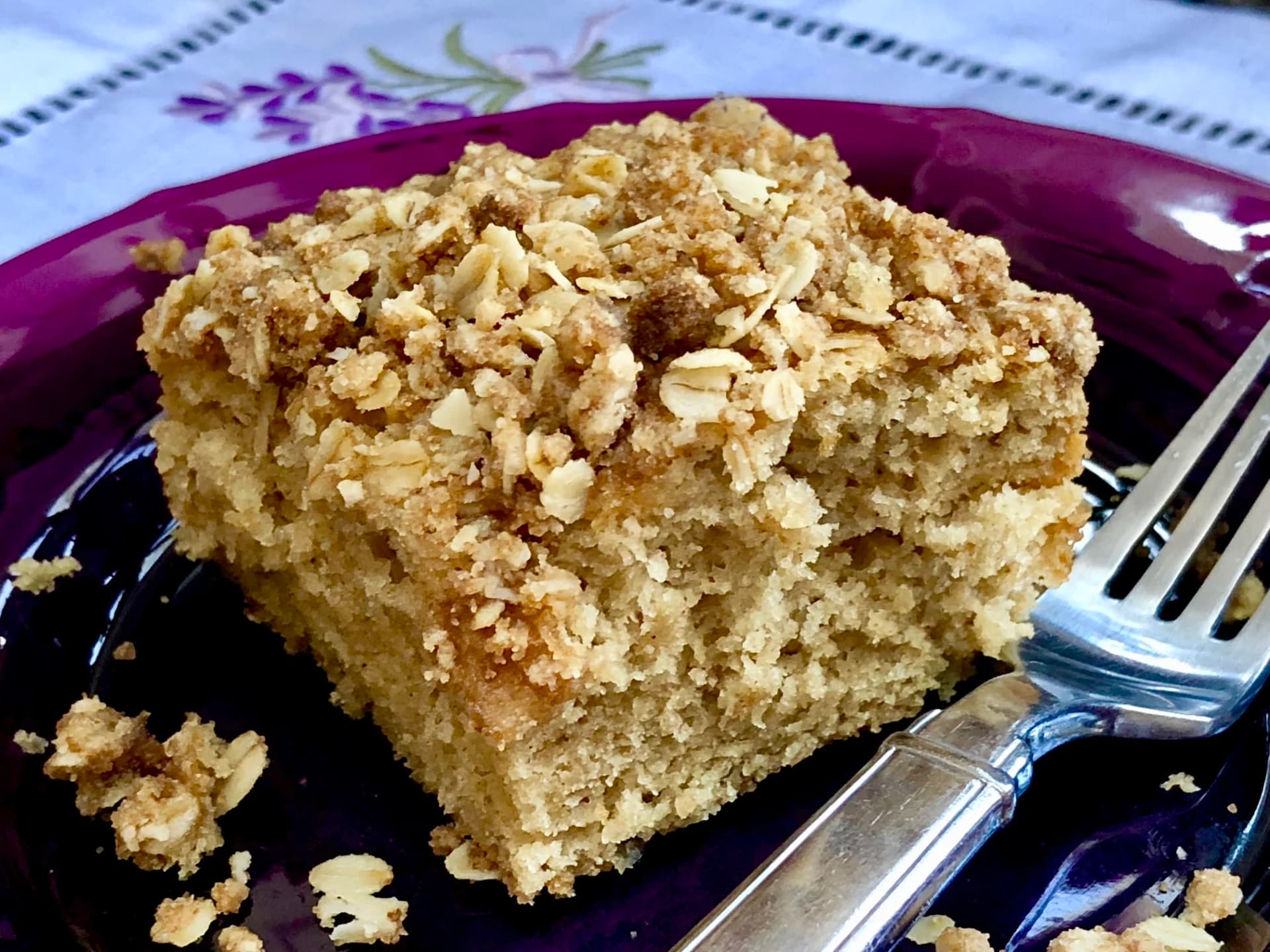 Applesauce Yogurt Coffee Cake with Oat Streusel