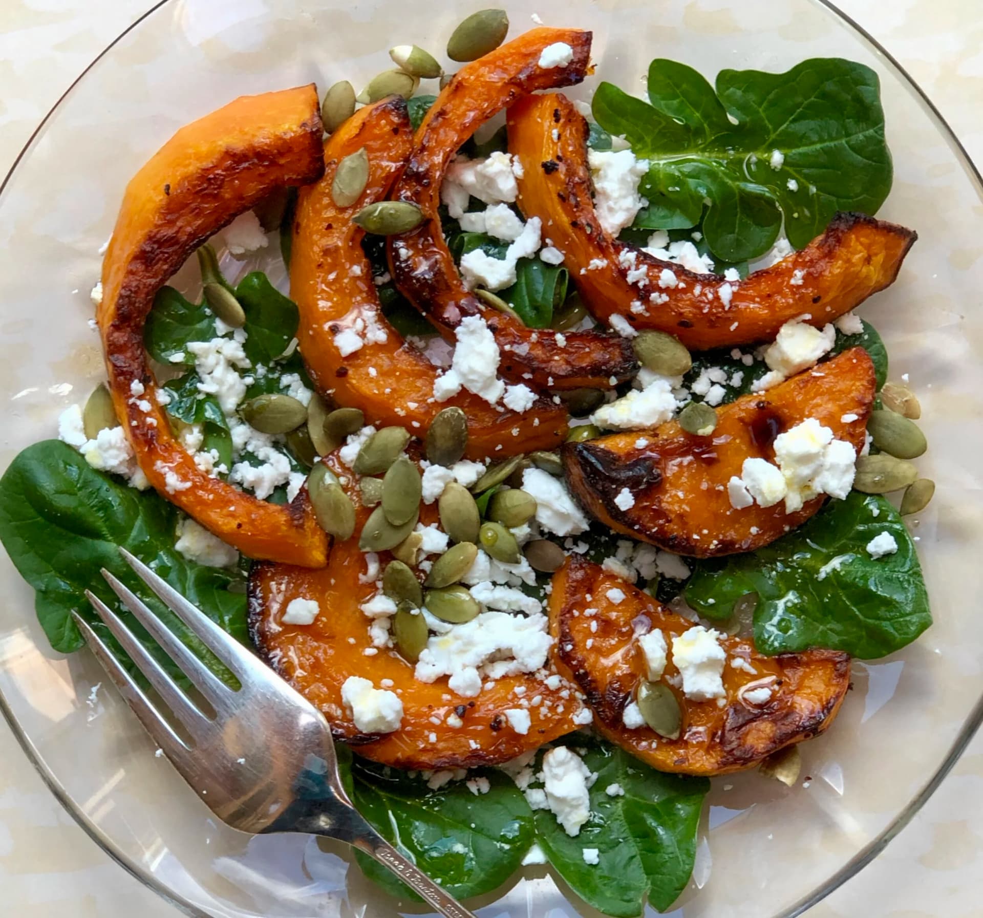 Butternut Squash Salad with Feta Cheese and Pepitas