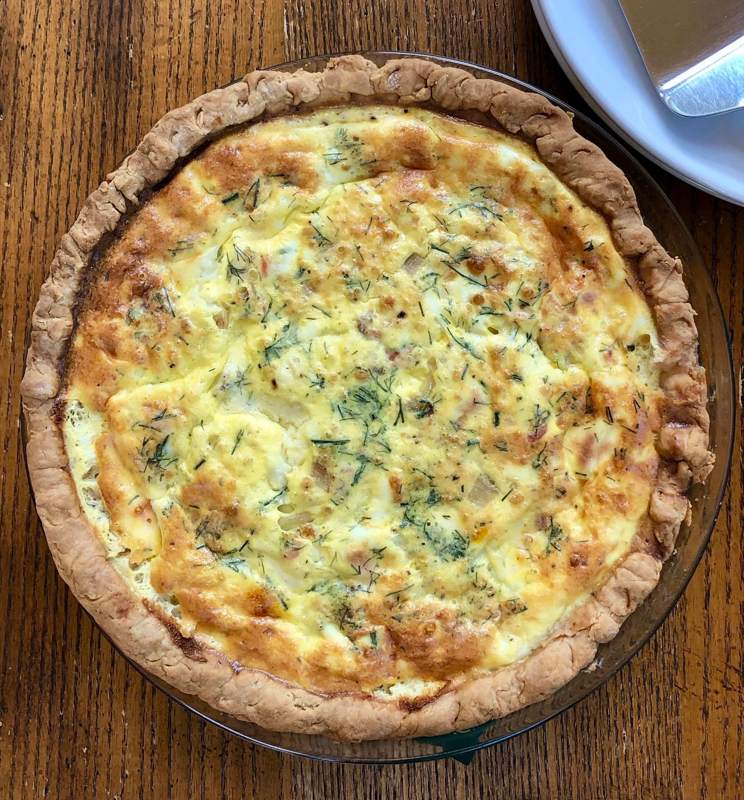 Smoked Salmon and Cottage Cheese Pie