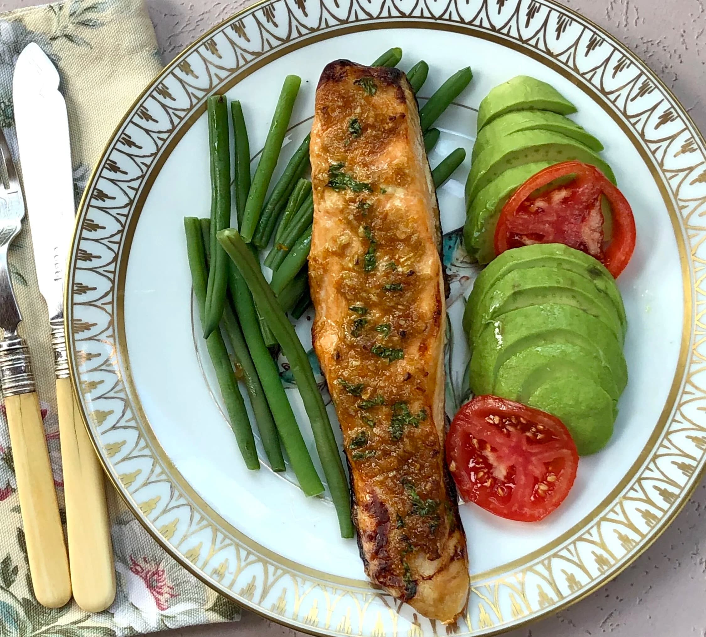 Roasted Salmon with Orange-Mustard Butter
