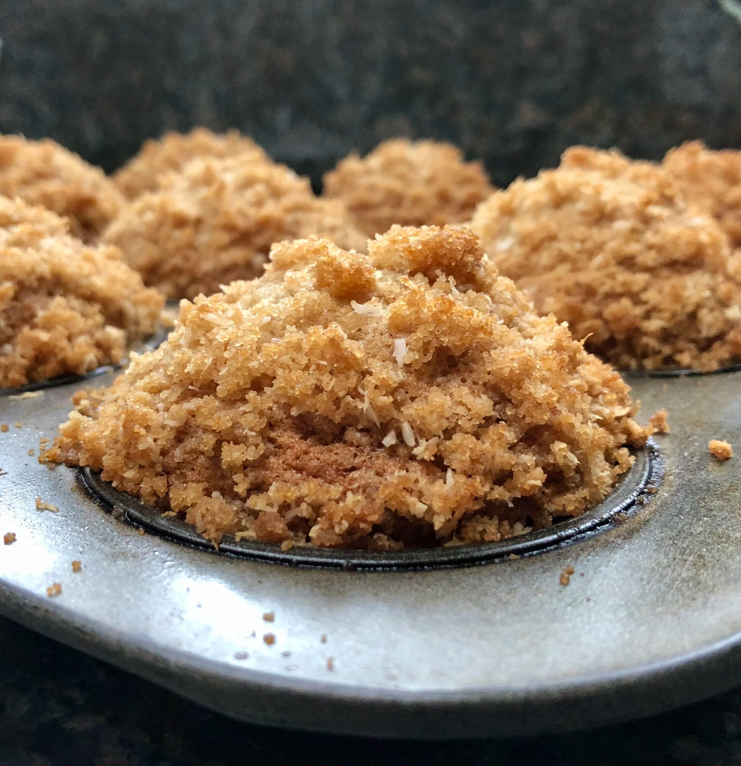Banana Coconut Streusel Muffins
