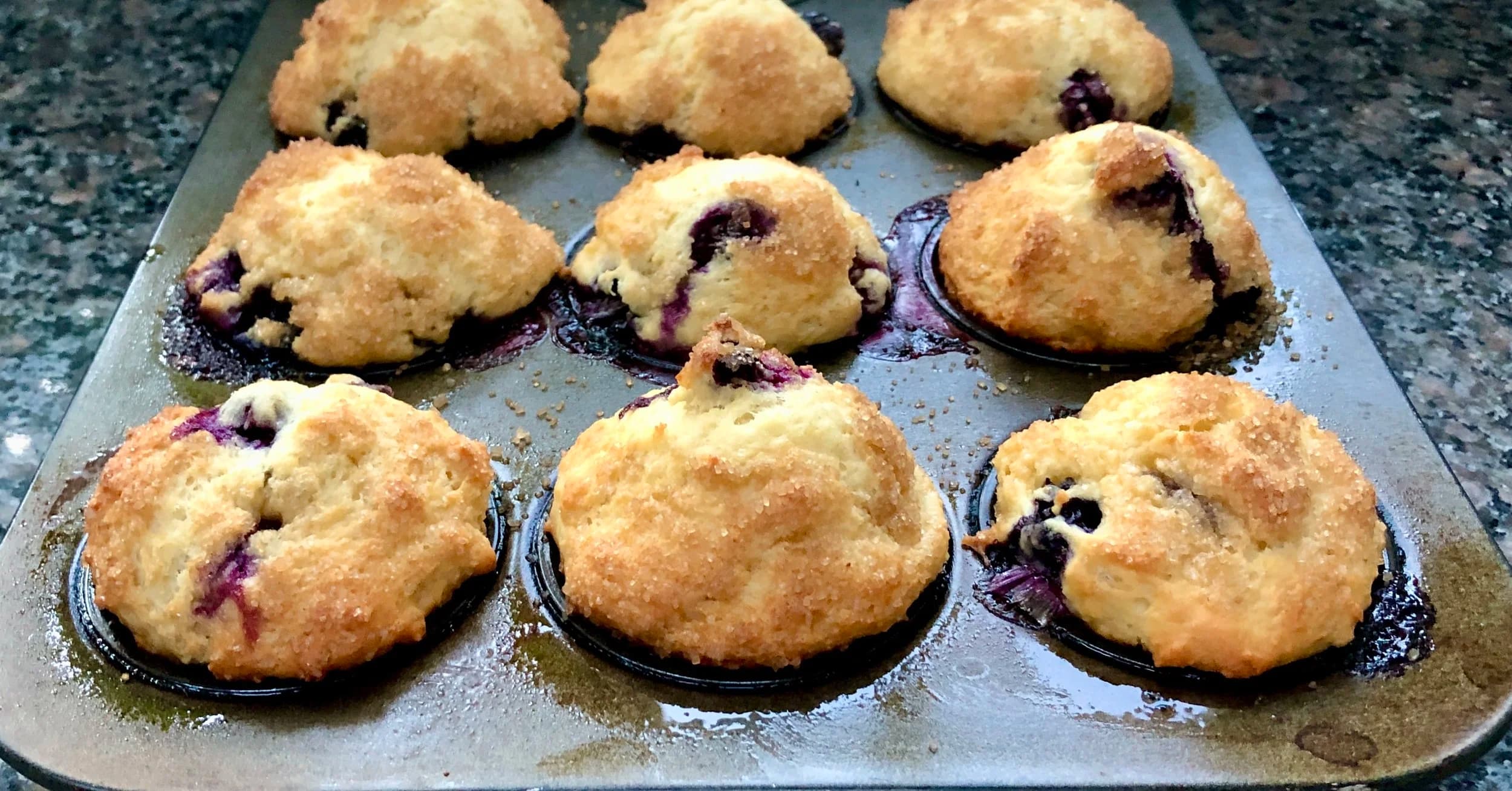 Sugar Crusted Blueberry Muffins