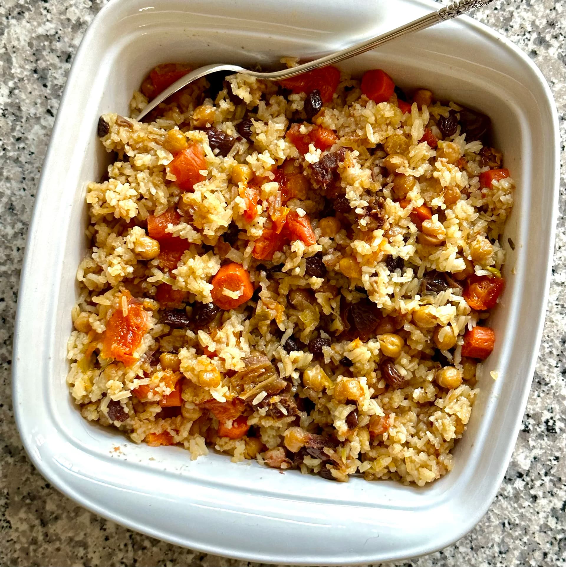 Chick Pea, Dried Fruit and Vegetable Pilaf