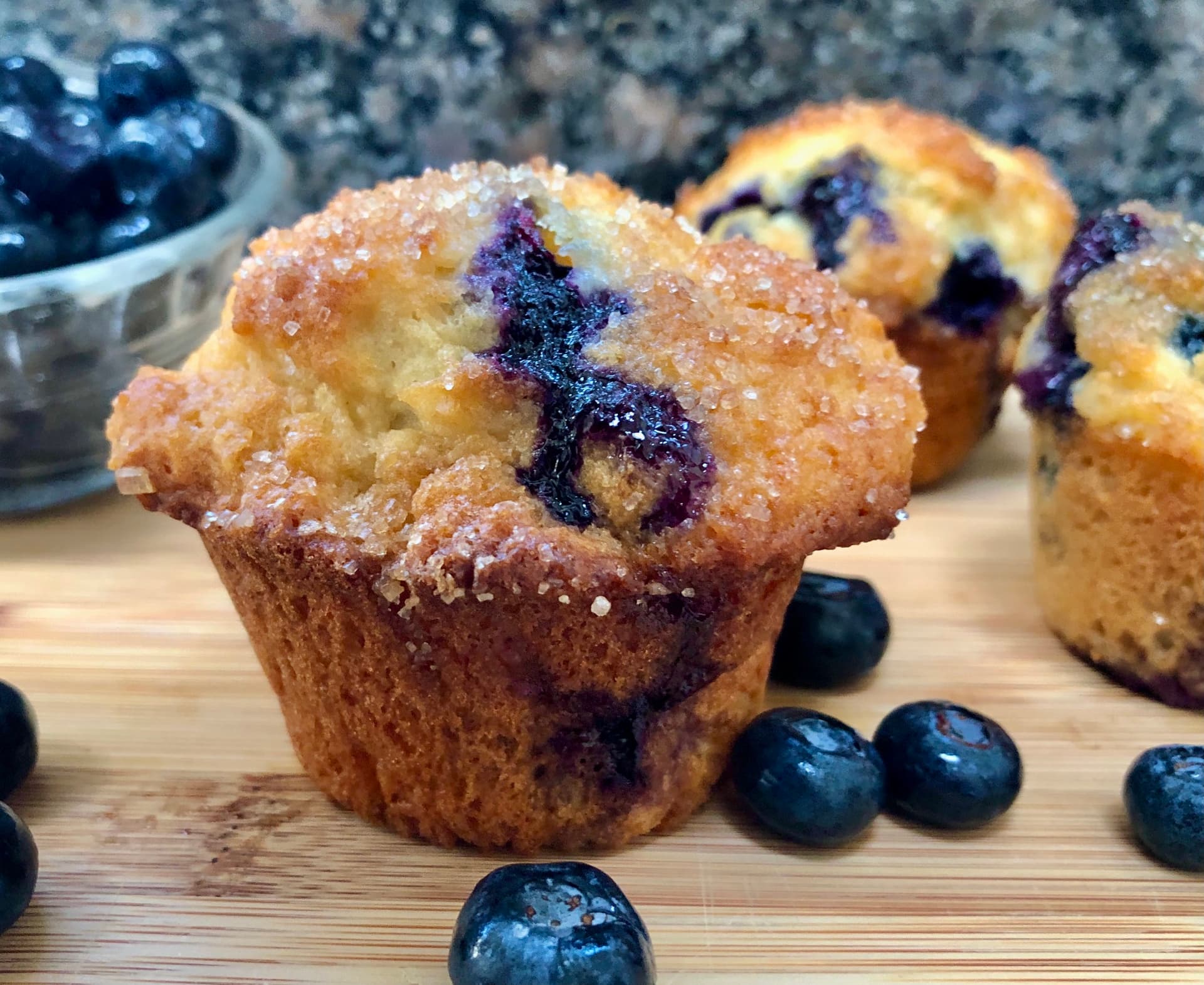 Sugar Crusted Blueberry Muffins