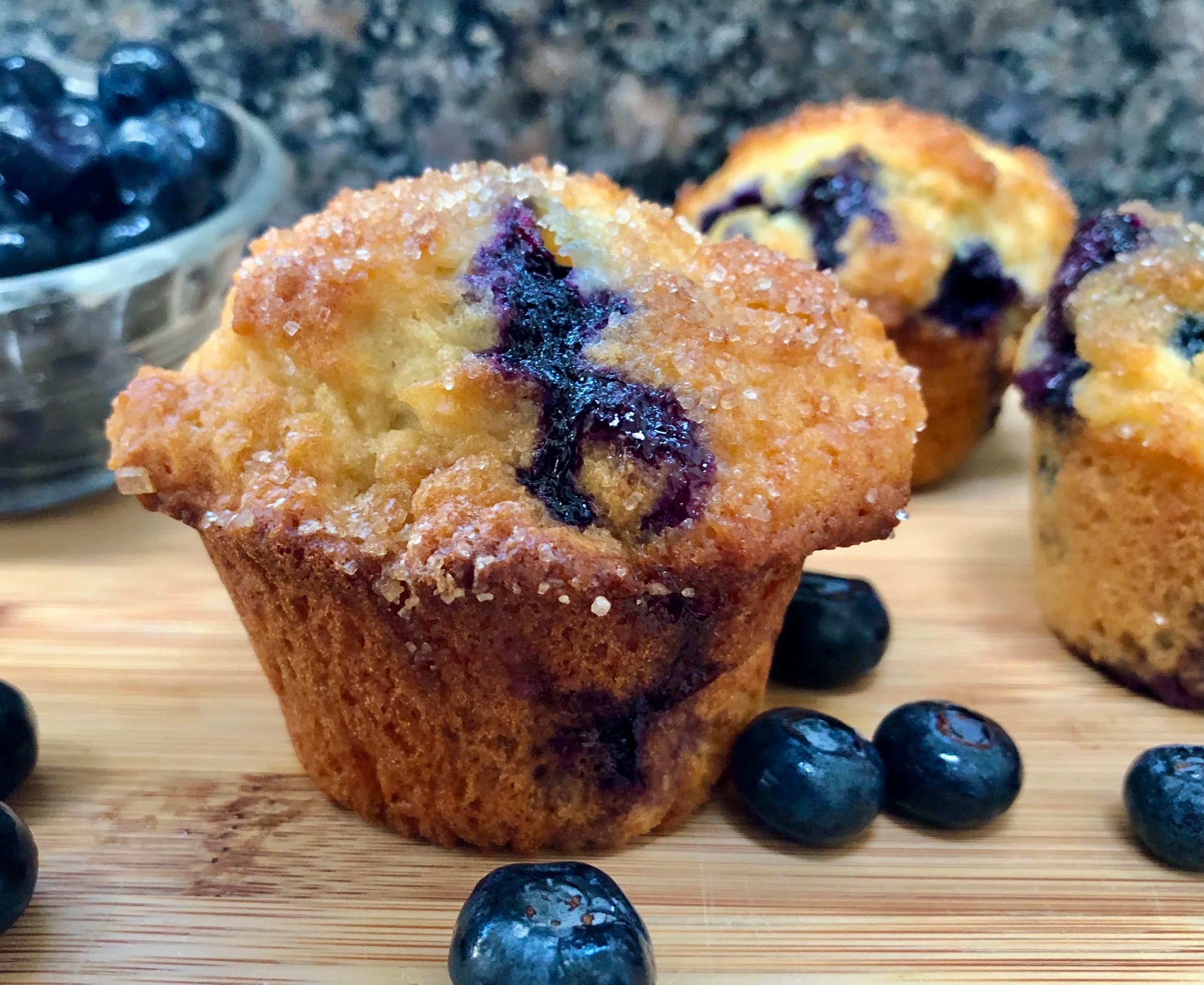 Sugar Crusted Blueberry Muffins