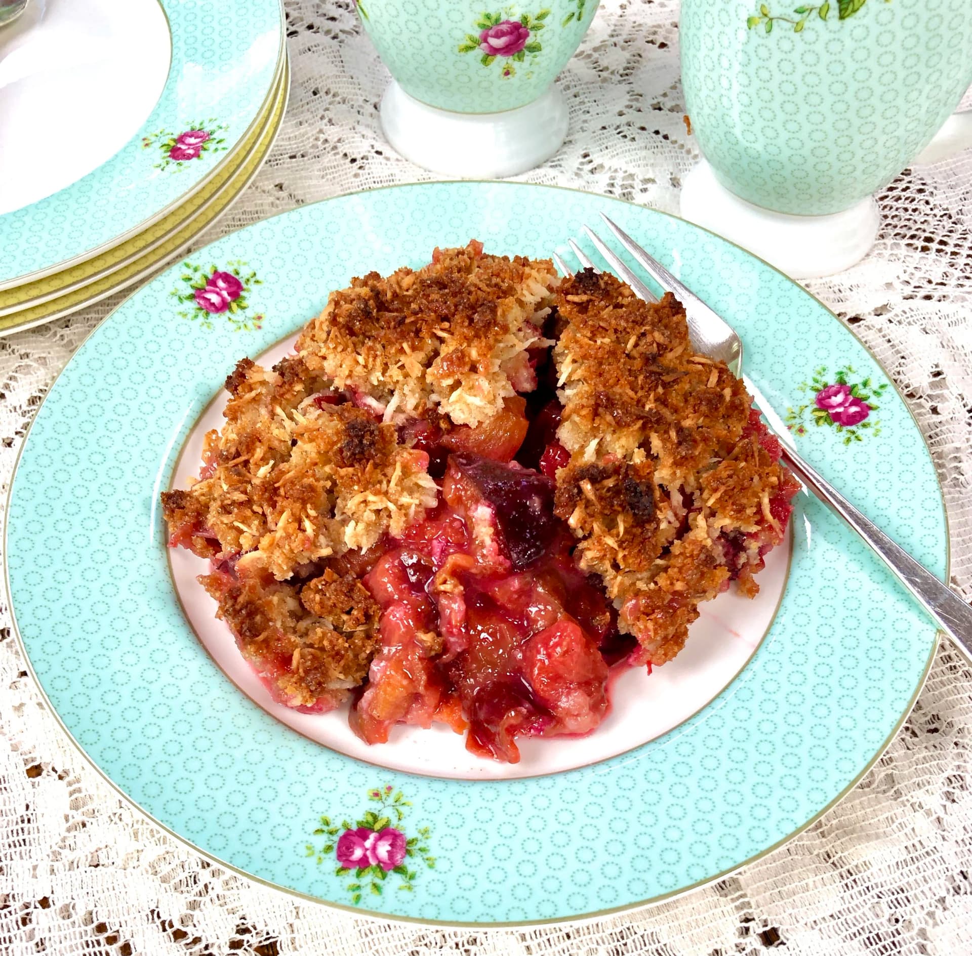 Plum Crisp with Oat and Coconut Crust